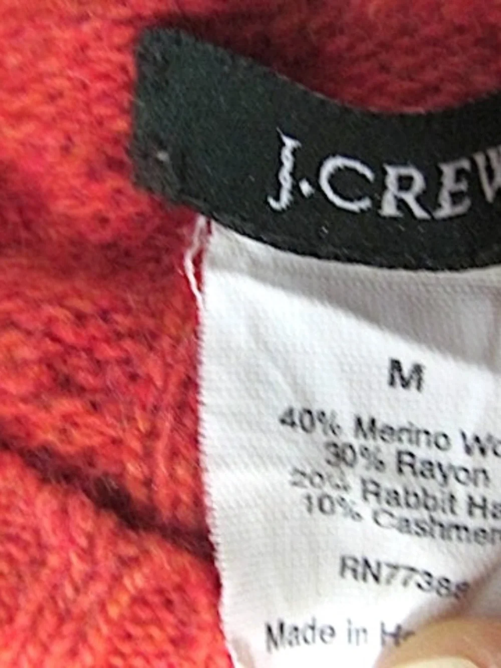J.Crew Rusty Orange Cable Knit Cashmere Blend Sweater, Size M